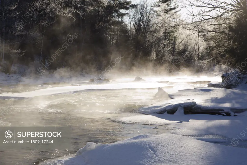Ammonoosuc River in Carroll, New Hampshire USA during the winter months
