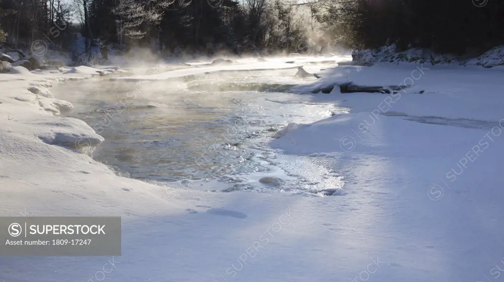 Ammonoosuc River in Carroll, New Hampshire USA during the winter months
