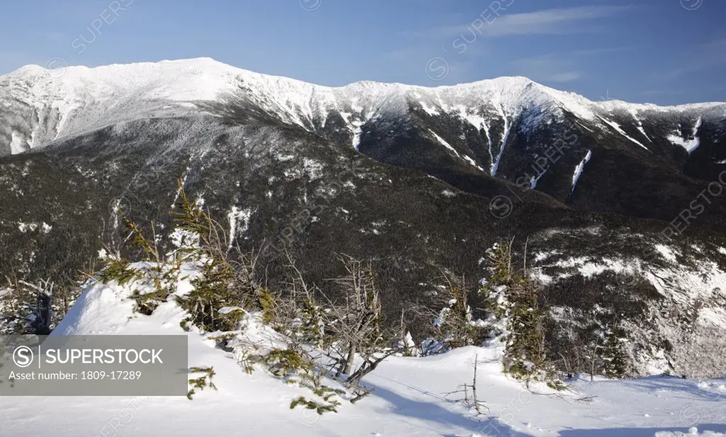 Franconia Notch State Park - Franconia Ridge from along Kinsman Ridge Trail in the White Mountains, New Hampshire USA. This trail leads to the summit of Cannon Mountain
