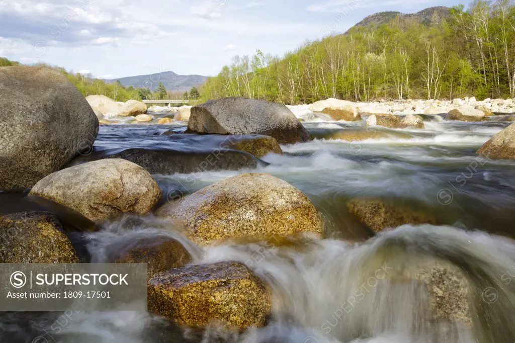 East Branch of the Pemigewasset River in Lincoln, New Hampshire USA during the spring months
