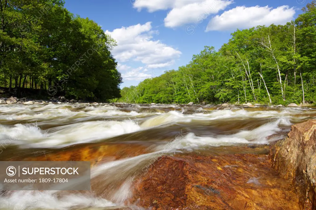 East Branch of the Pemigewasset River during the spring months in Lincoln, New Hampshire USA