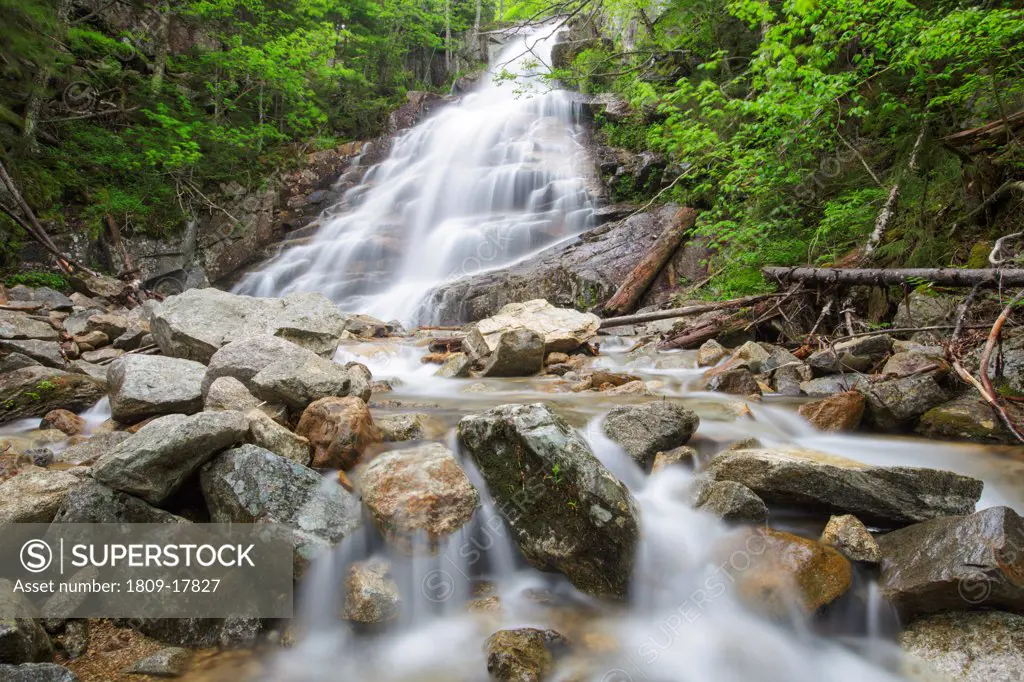 Franconia Notch State Park - Cloudland Falls during the spring months. This waterfall is located on Dry Brook in Lincoln, New Hampshire USA The Falling Waters Trail passes by it.