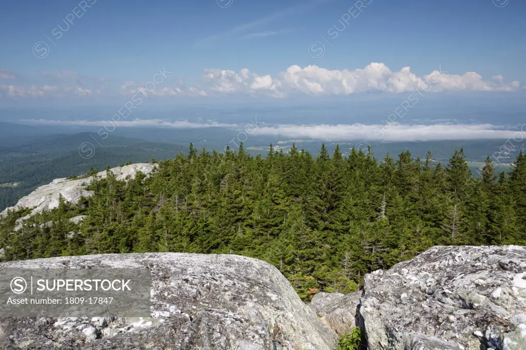 Scenic view from the summit of Black Mountain in Benton, New Hampshire  USA during the summer months