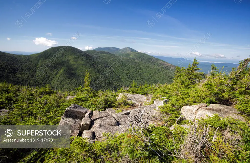 Franconia Notch - The Mittersill - Scenic views from the Mittersill-Cannon Trail from the summit of Mittersill Mountain in the White Mountains, New Hampshire USA during the summer months