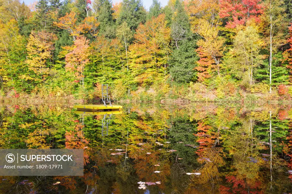 Twin Mountain Town Park in the White Mountains, New Hampshire USA during  the autumn season
