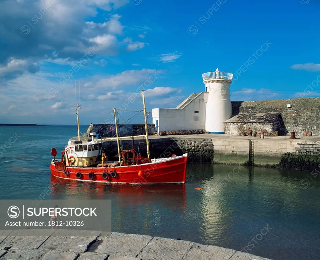 Harbour And Fishing Boat, Balbriggan, Co Dublin, Ireland