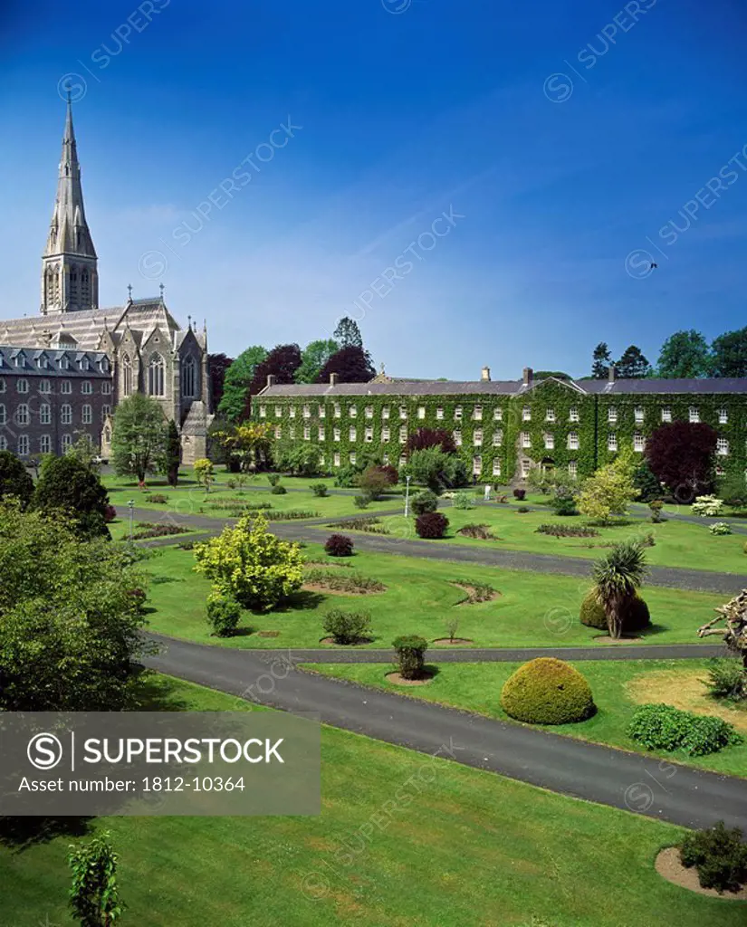 Formal garden in front of a college, St. Patrick´s College, Maynooth, County Kildare, Republic Of Ireland