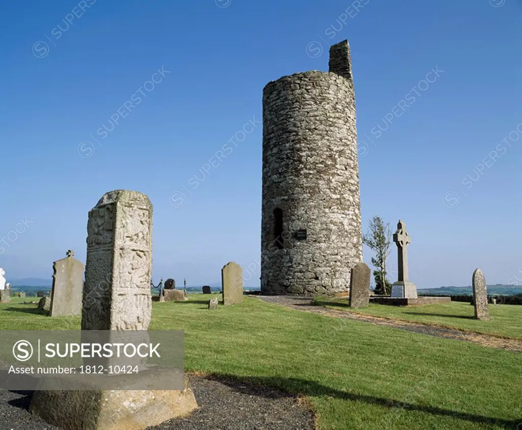 Round Tower, & 9th Century High Cross, Kilcullen Co Kildare