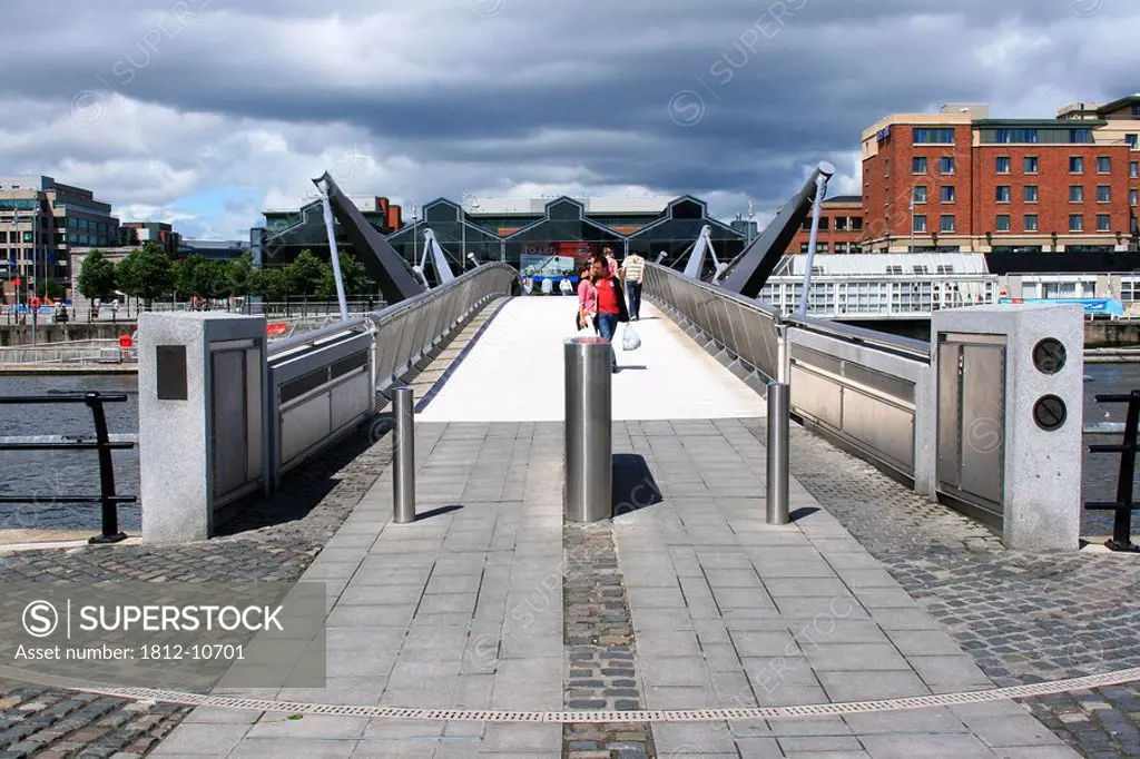 River Liffey,Co Dublin,Ireland,New bridge over the River Liffey to Docklands