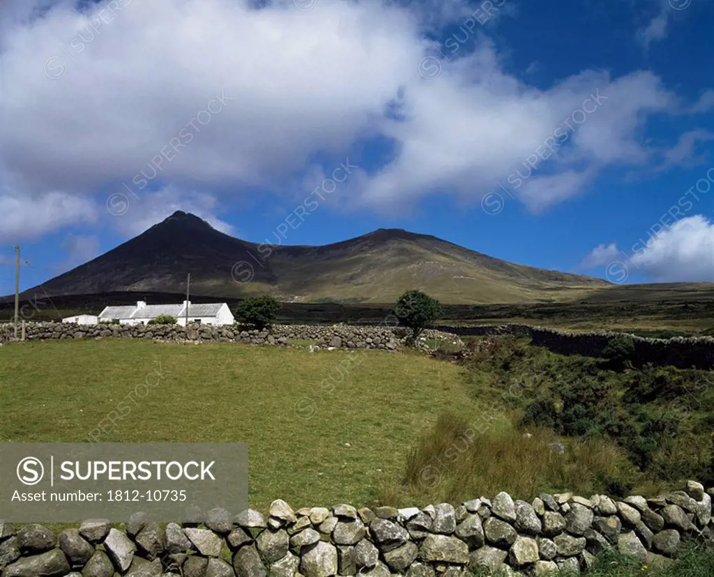 Mourne Mountains,Co Down,Northern Ireland,View of cottages and hills
