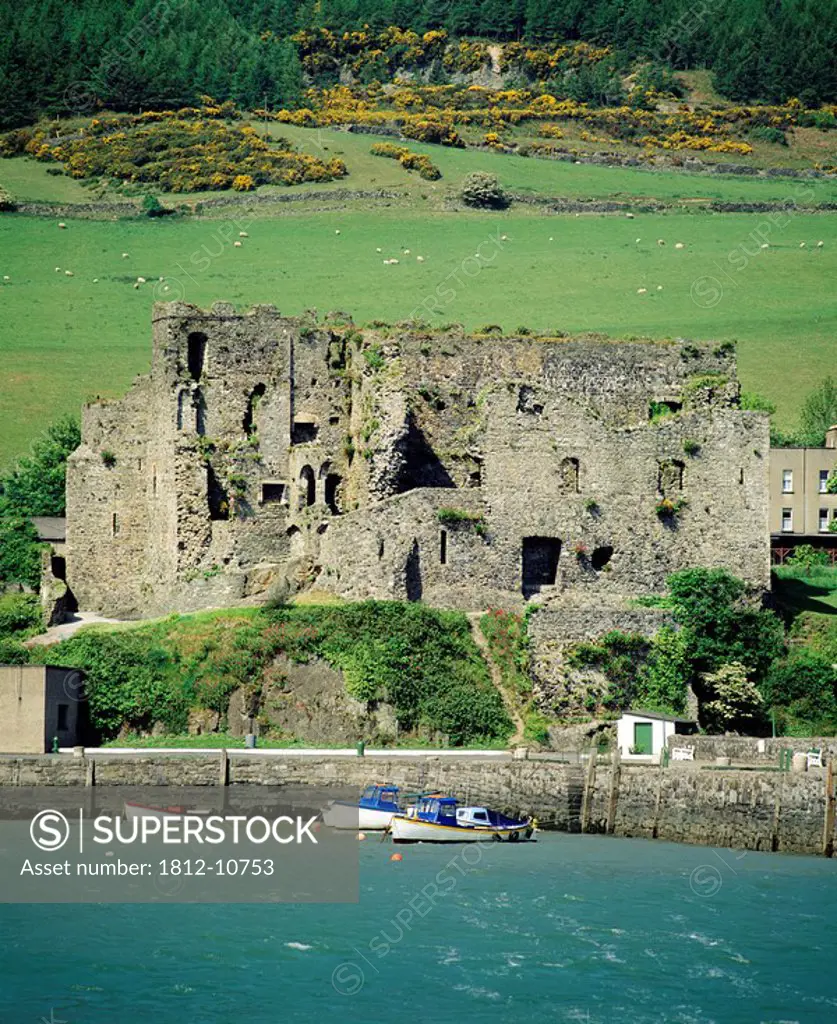 Carlingford Castle, Carlingford Lough, Cooley Peninsula, Co Louth, Ireland, Medieval castle on a sea lough