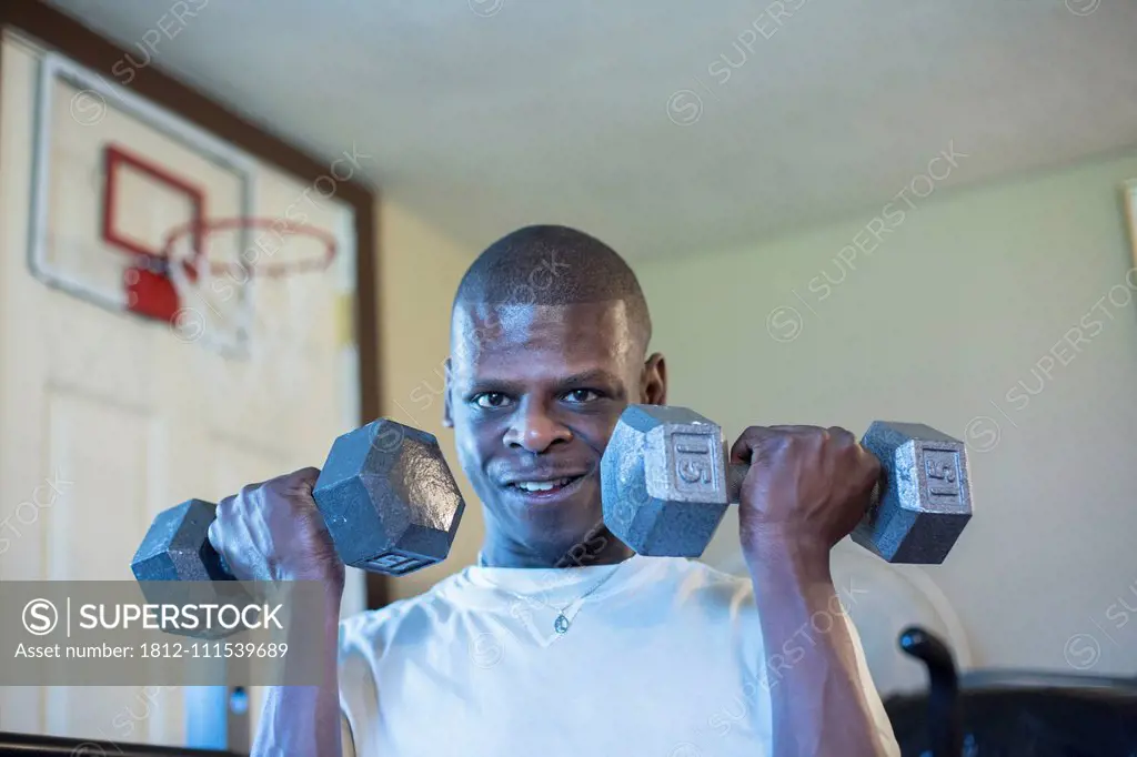 Man with Williams Syndrome exercising