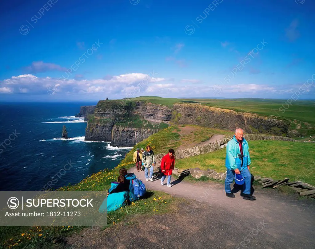 Cliffs of Moher, Co Clare, Ireland, People hiking