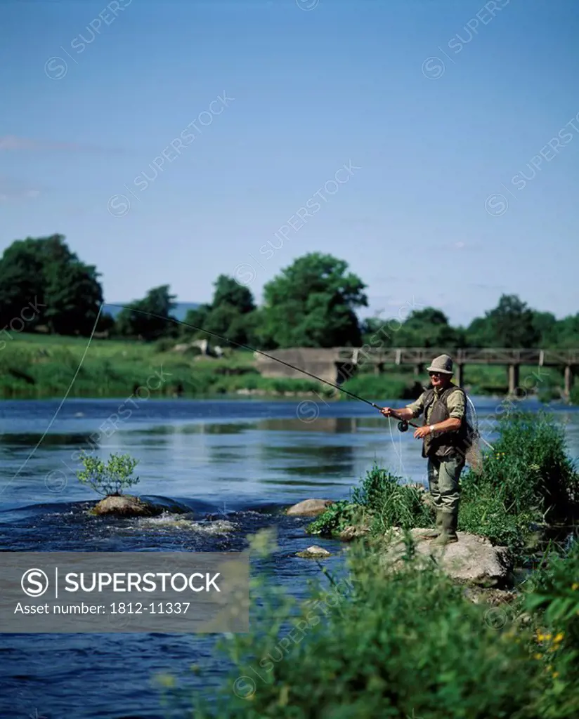 Man fishing, Castleconnell, County Limerick, Ireland