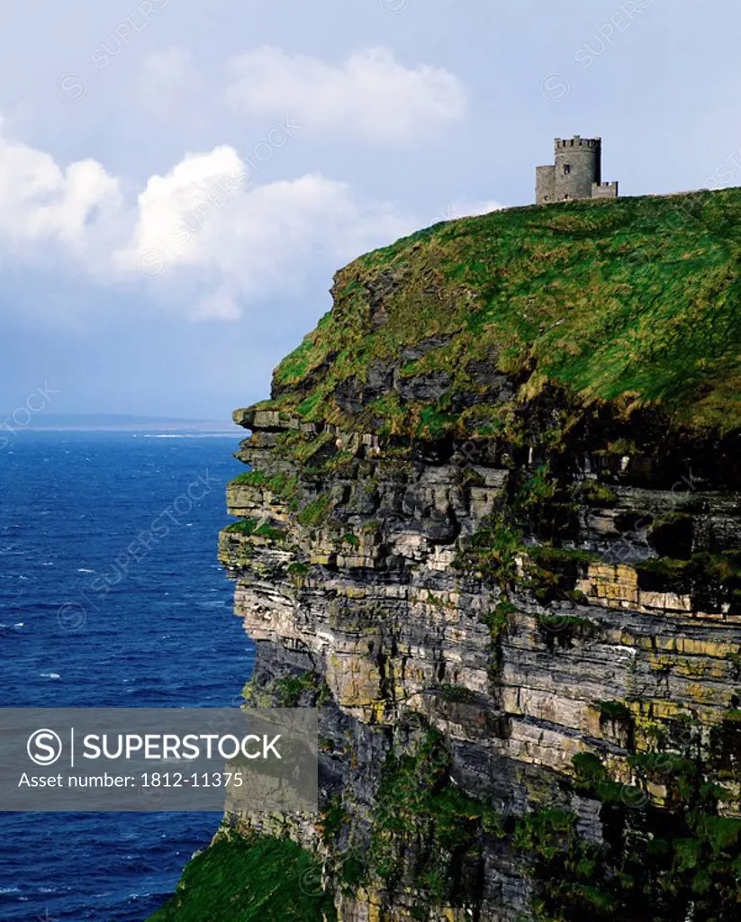 Castle On A Cliff, O´brien´s Tower, Cliffs Of Moher, County Clare, Republic Of Ireland