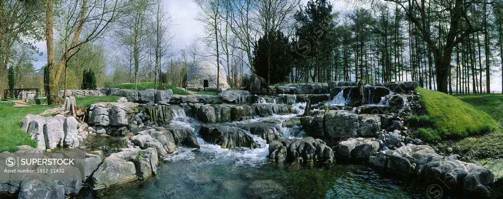 Water Flowing In A Garden, St. Fiachra´s Garden, Irish National Stud, County Kildare, Republic Of Ireland
