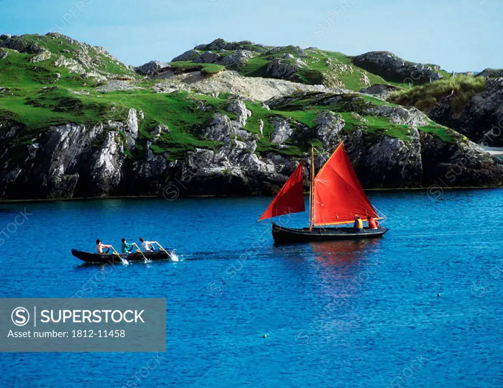 Traditional Galway Hooker And Currach, Inishbofin, Co. Galway, Ireland
