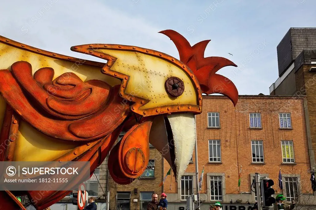 Dublin, Ireland, A Float With A Large Bird As Part Of A Parade On O´connell Street