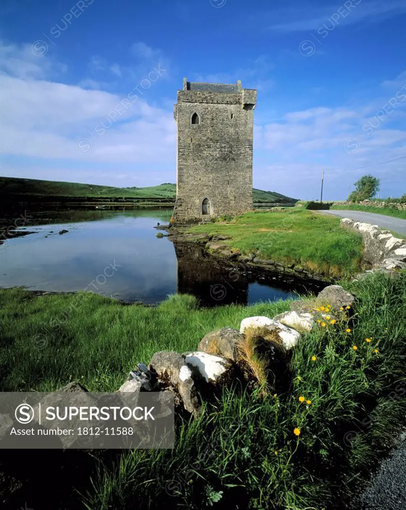 Castle Near A Bay, Clew Bay, County Mayo, Republic Of Ireland