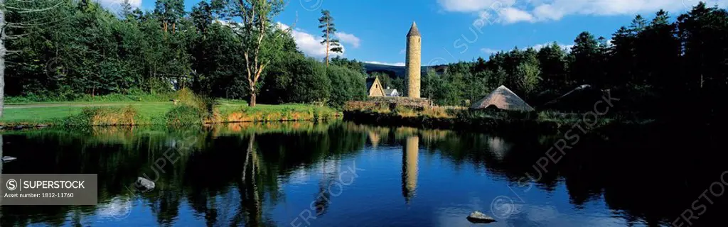 Tower Near A Lake, Round Tower, Ulster History Park, Omagh, County Tyrone, Northern Ireland
