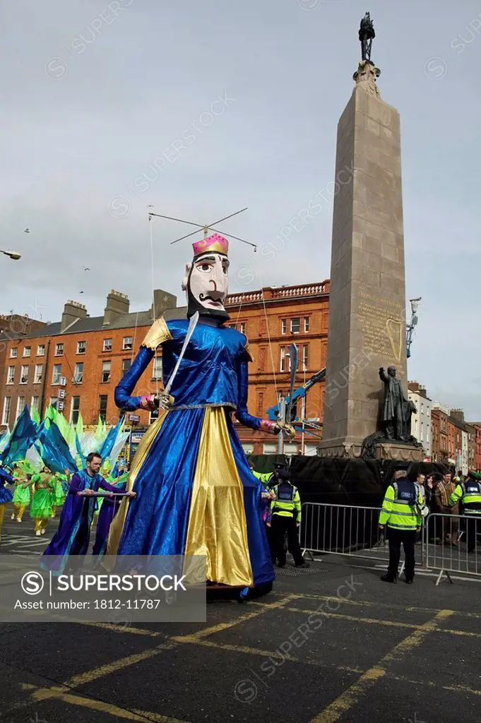 Dublin, Ireland, A Tall Marionette In A Parade