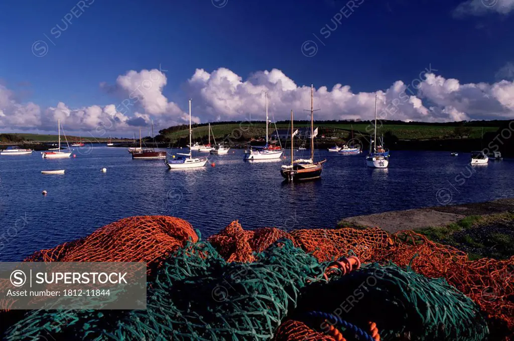 Fishing Boats In The Sea, Strangford Lough, Ards Peninsula, County Down, Northern Ireland