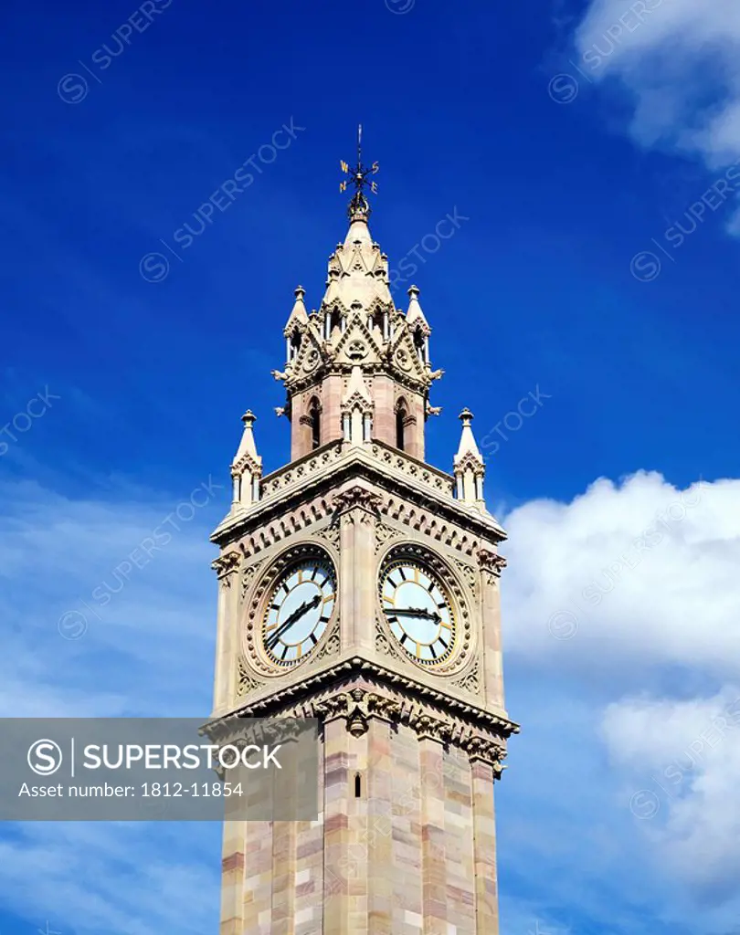 Low Angle View Of A Clock Tower, Albert Memorial Clock, Belfast, Northern Ireland