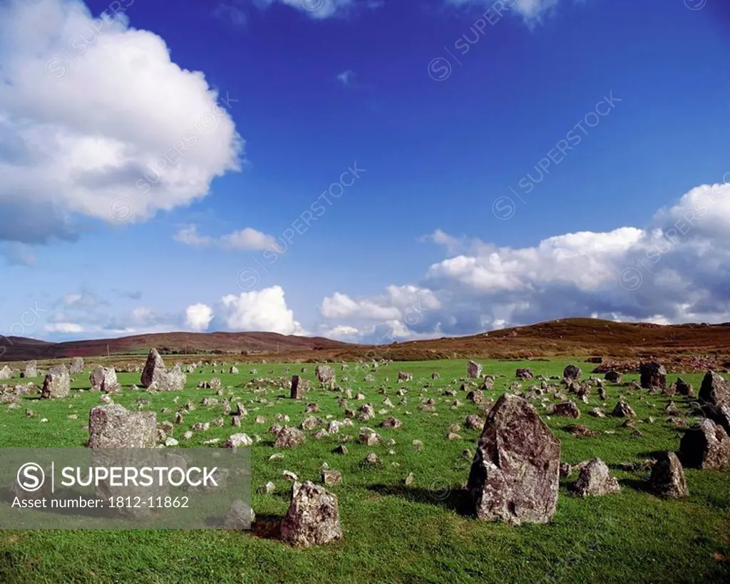 Stone Circles On A Landscape, Beaghmore Stone Circles, Cookstown, County Tyrone, Northern Ireland