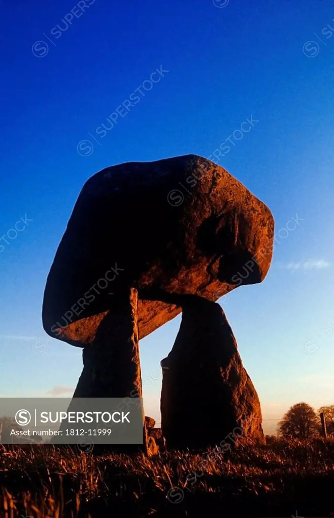 Low Angle View Of Proleek Dolmen, County Louth, Republic Of Ireland