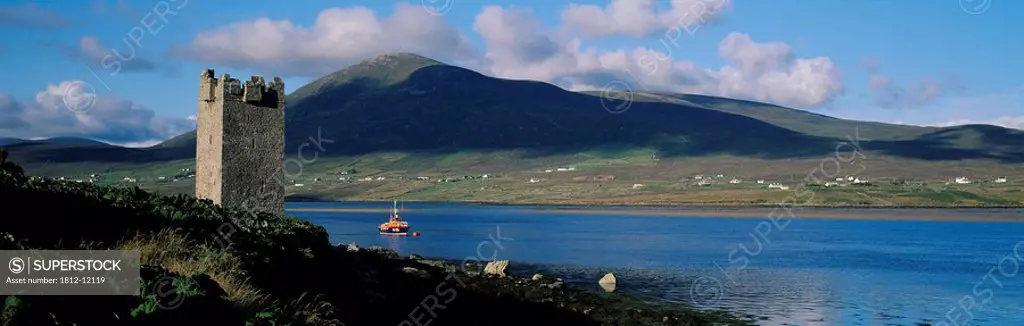 Castle On The Coast, Kildownet Castle, Achill Island, County Mayo, Republic Of Ireland