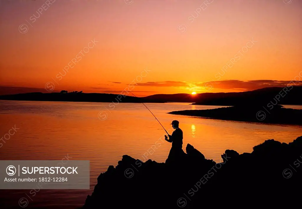 Angler At Sunset, Roaring Water Bay, Co Cork, Ireland