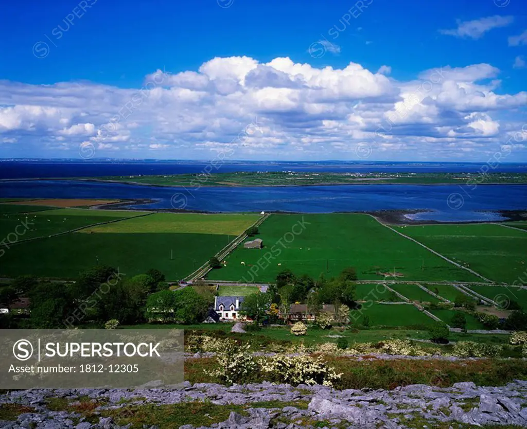 Pastures And Coast, The Burren, Near Ennistymon, Co Clare, Ireland