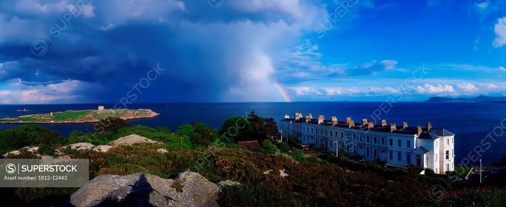 Dalkey Island With Rainbow, Dublin, Ireland.