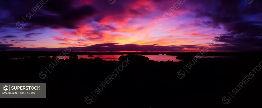 Sunset Over Lough Key, Near Boyle, Co Roscommon, Ireland