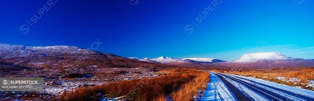 Glenveagh And Muckish Mountains In Winter, Co Donegal, Ireland