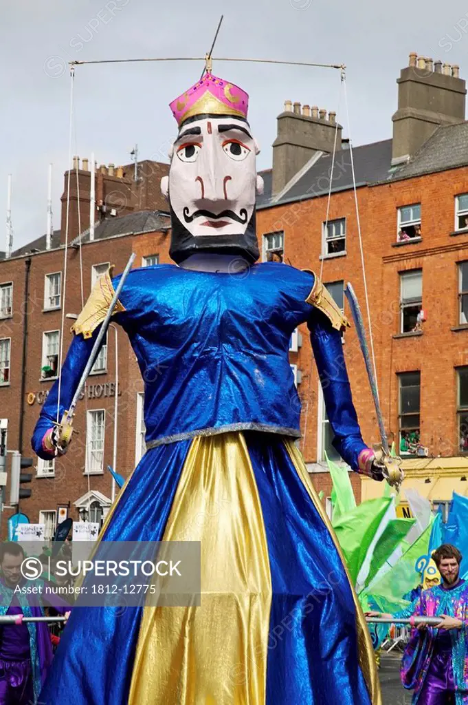 Dublin, Ireland, A Tall Marionette In A Parade
