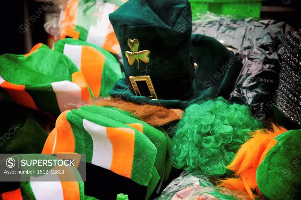 Dublin, ireland, a variety of green and orange hats