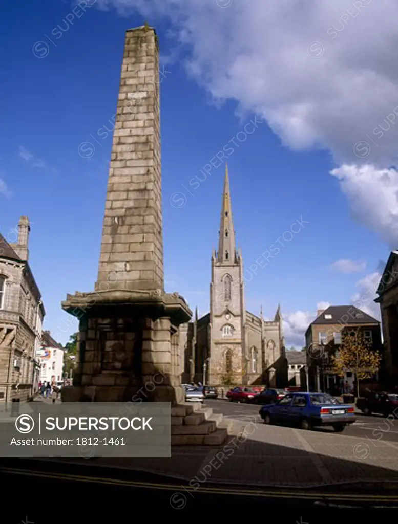 Church Square, Monaghan, Co Monaghan, Ireland,  obelisk to a colonel killed during the Crimean War