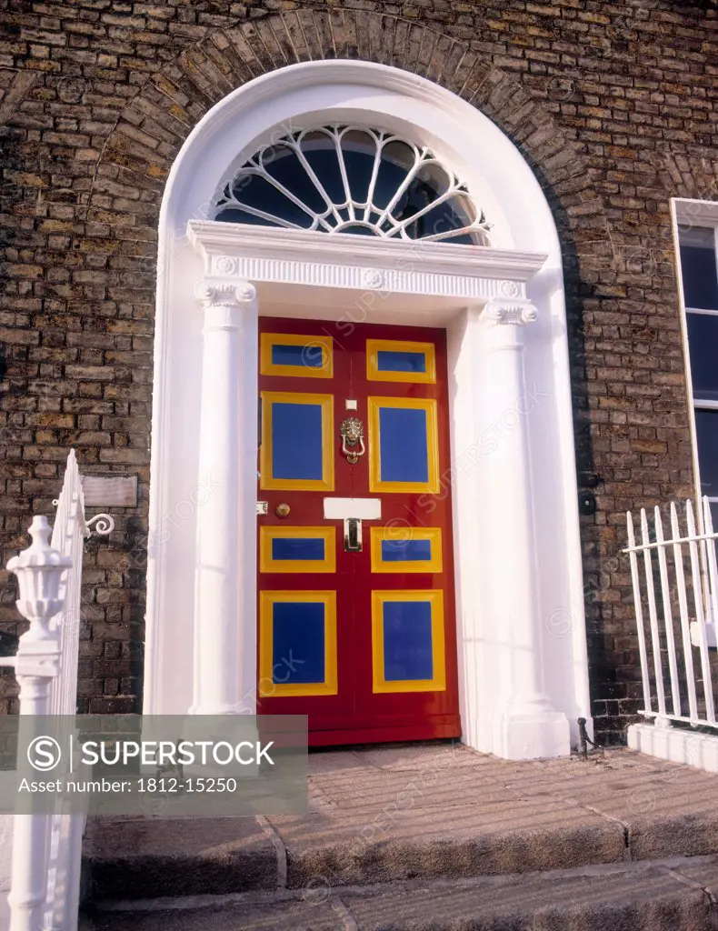 Georgian Door Of A House, Merrion Square, Dublin, Republic Of Ireland
