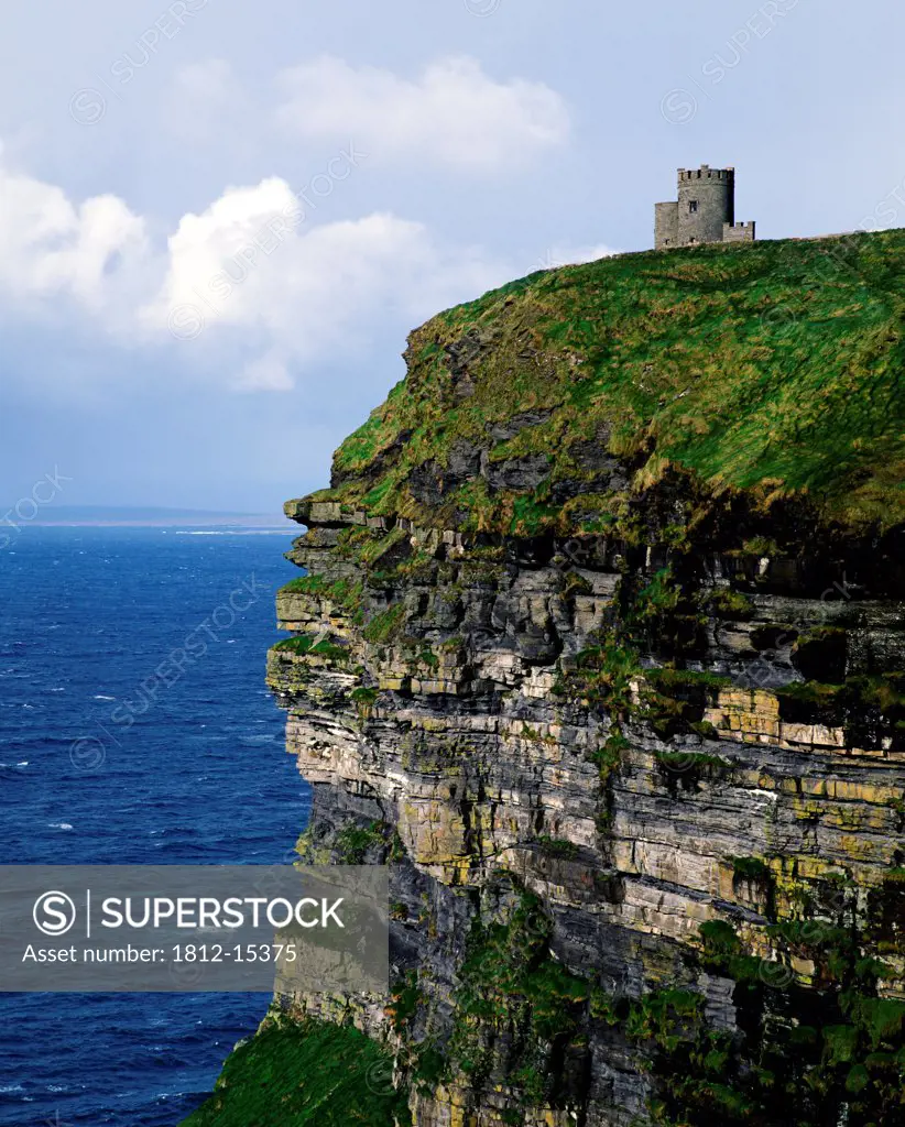 Castle On A Cliff, O'brien's Tower, Cliffs Of Moher, County Clare, Republic Of Ireland