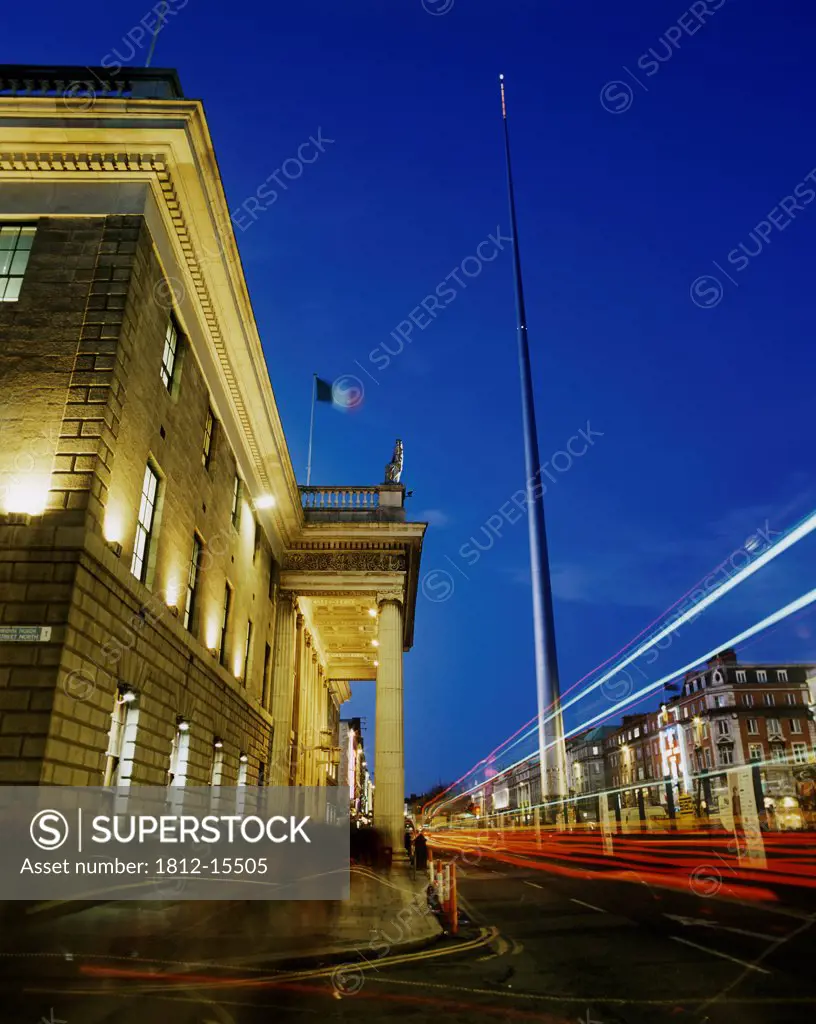 Government Building Along The Road, General Post Office, O'connell Street, Dublin, Republic Of Ireland