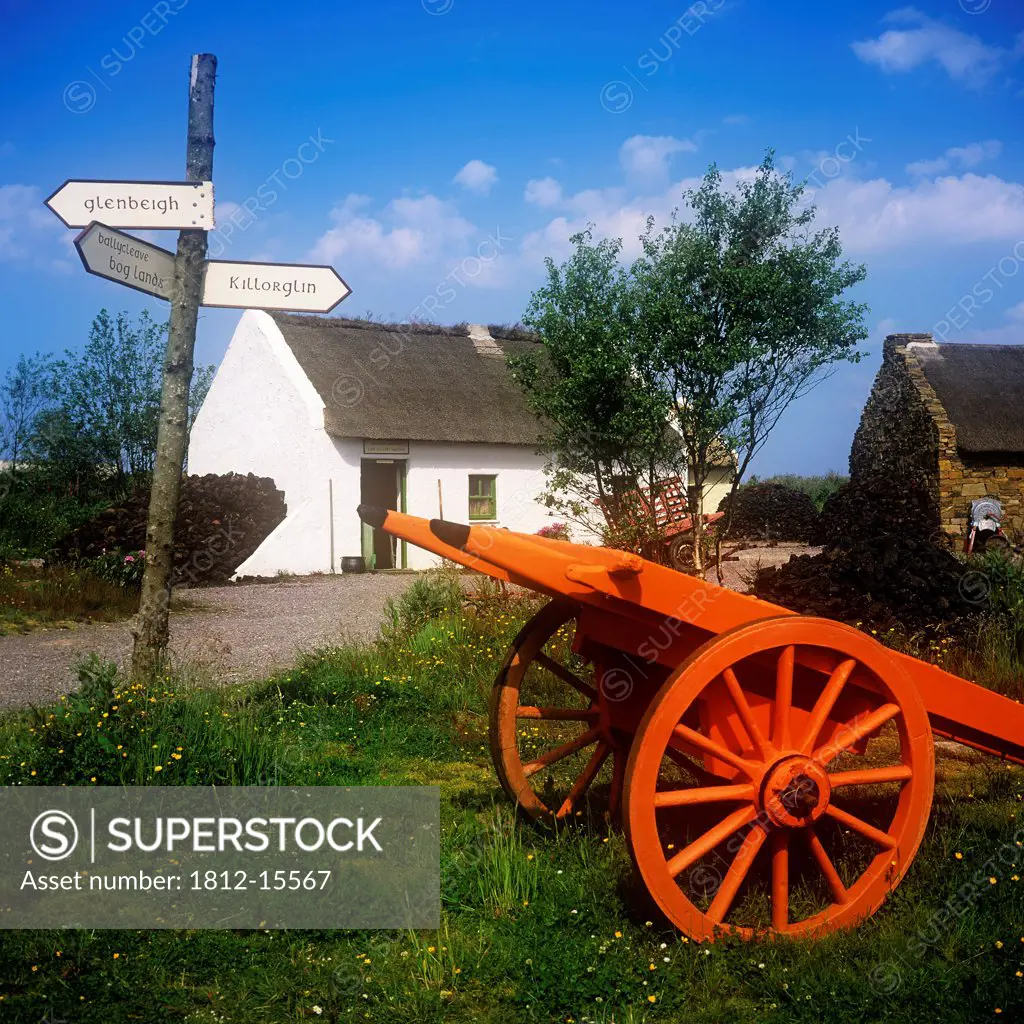 Cart On The Roadside Of A Village, The Bog Village, Ring Of Kerry, Glenbeigh, Republic Of Ireland