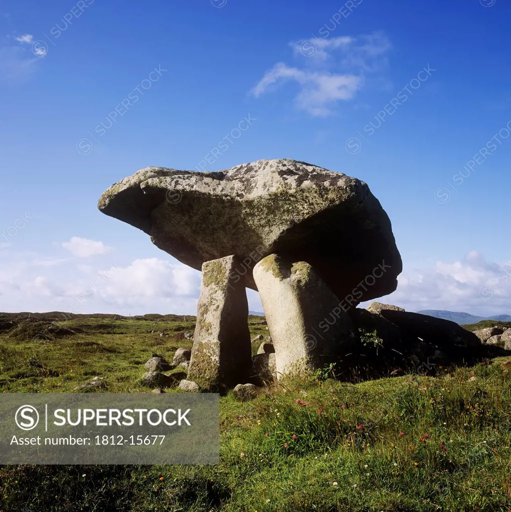 Low Angle View Of A Rock Structure, Kilclooney Dolmen, County Donegal, Republic Of Ireland