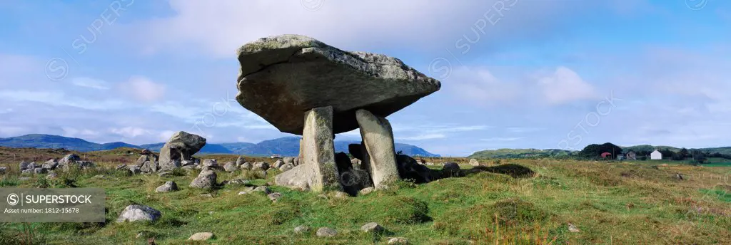 Low Angle View Of A Rock Structure, Kilclooney Dolmen, County Donegal, Republic Of Ireland