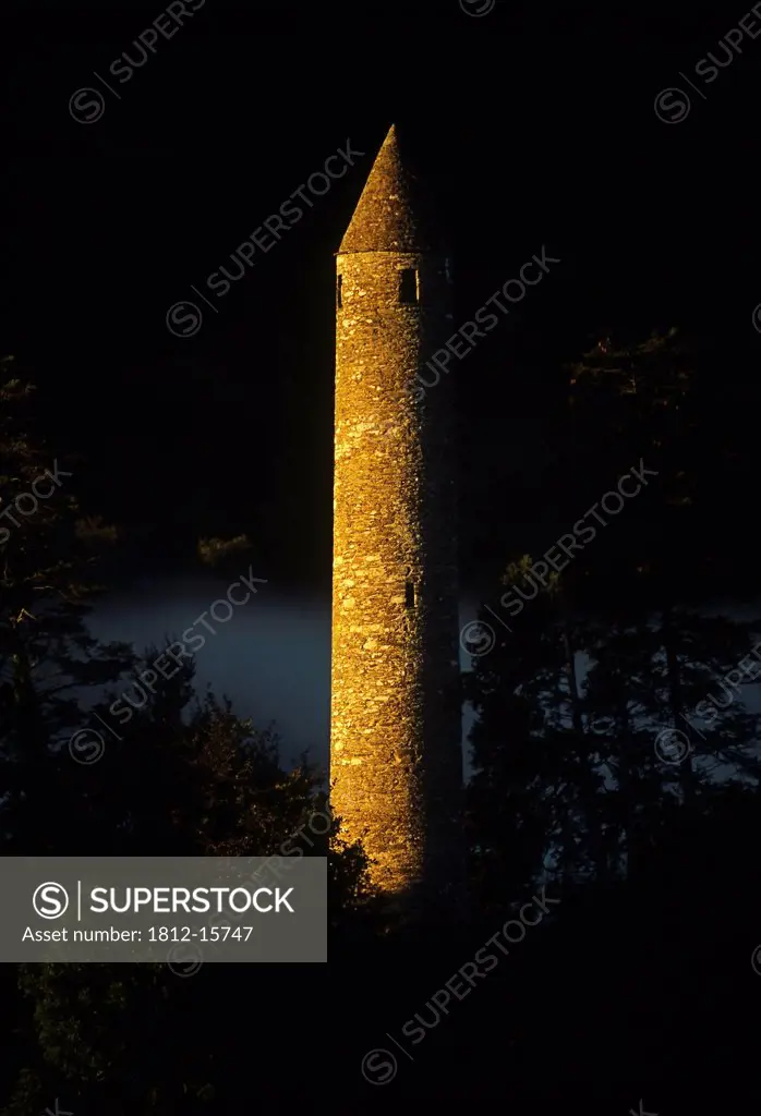Roundtower At Night, Glendalough,Co Wicklow Ireland