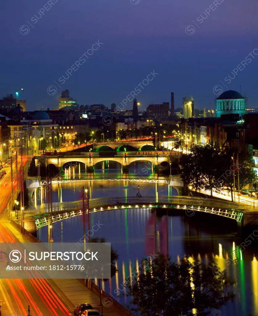 River Liffey Bridges, Dublin, Ireland.