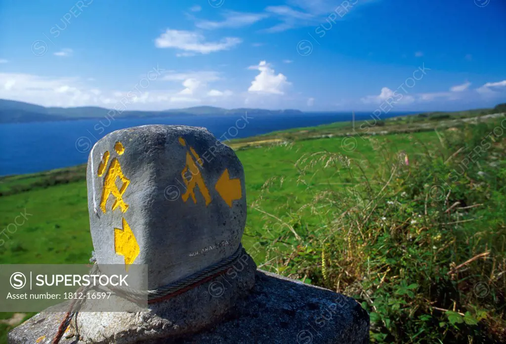 Sheep's Head Way, County Cork, Ireland; Way Marking Stone Sign