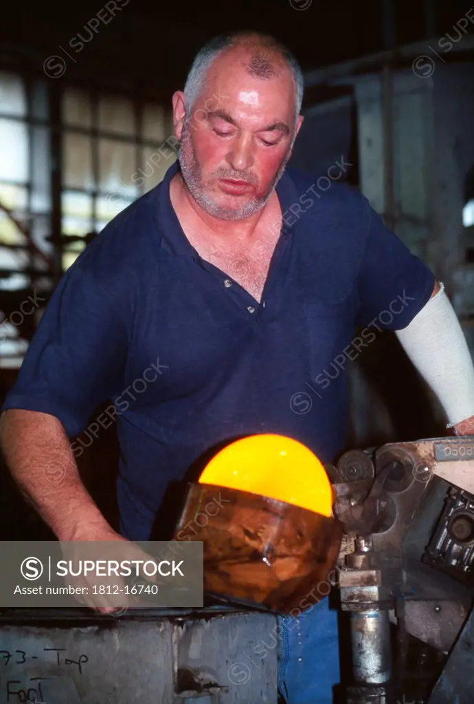 County Waterford, Ireland; Glassblowing At A Crystal Factory