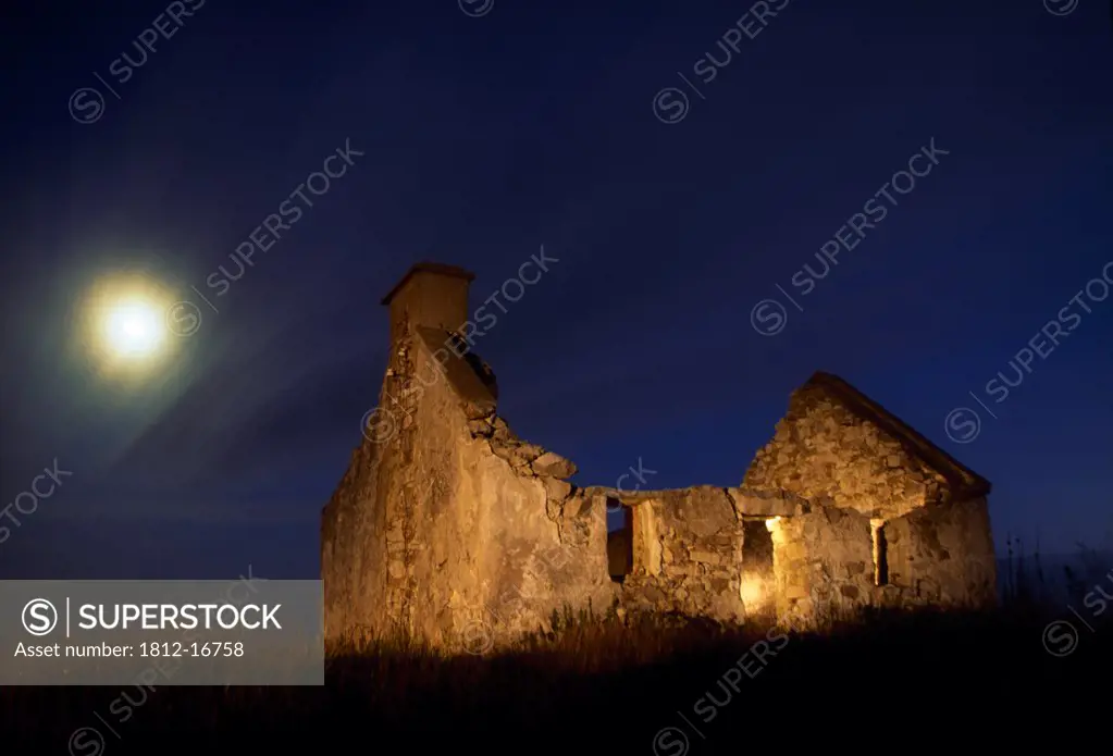County Galway, Ireland; Cottage Ruins