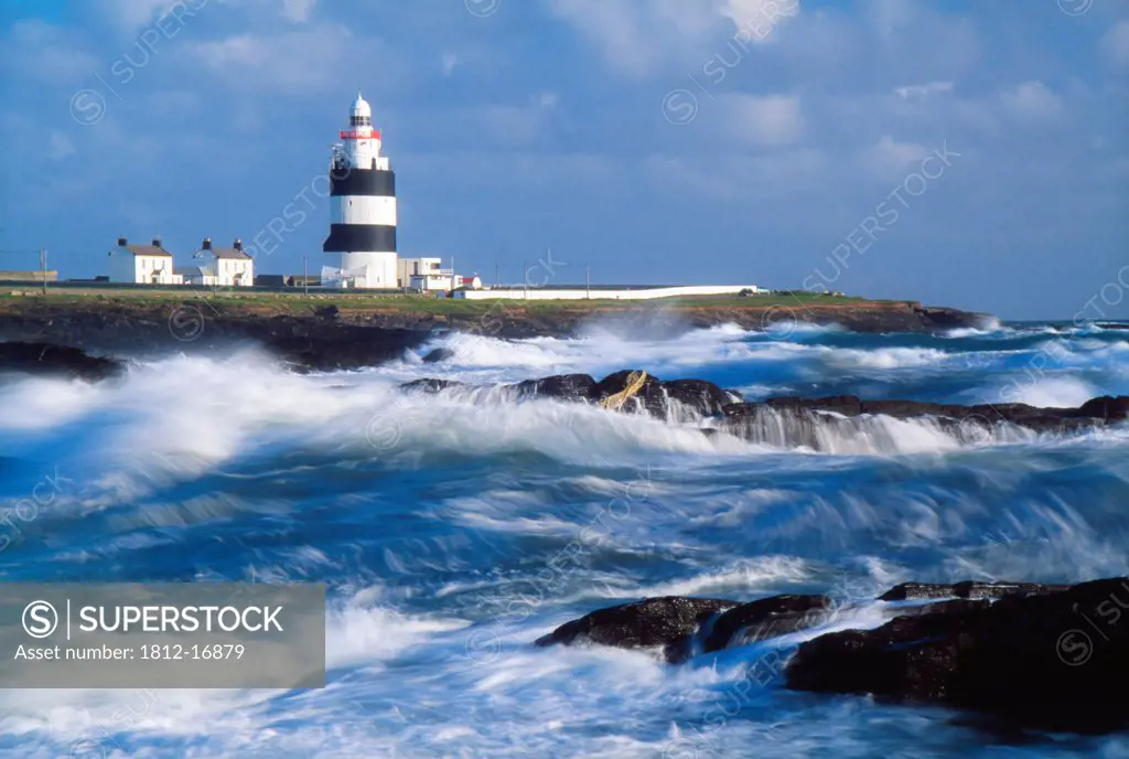 Hook Head, County Wexford, Ireland; Lighthouse On A Stormy Coast